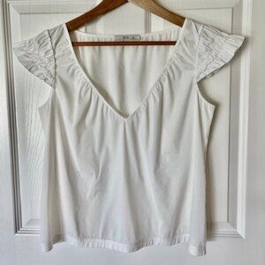 PRADA Poplin V Neck Blouse